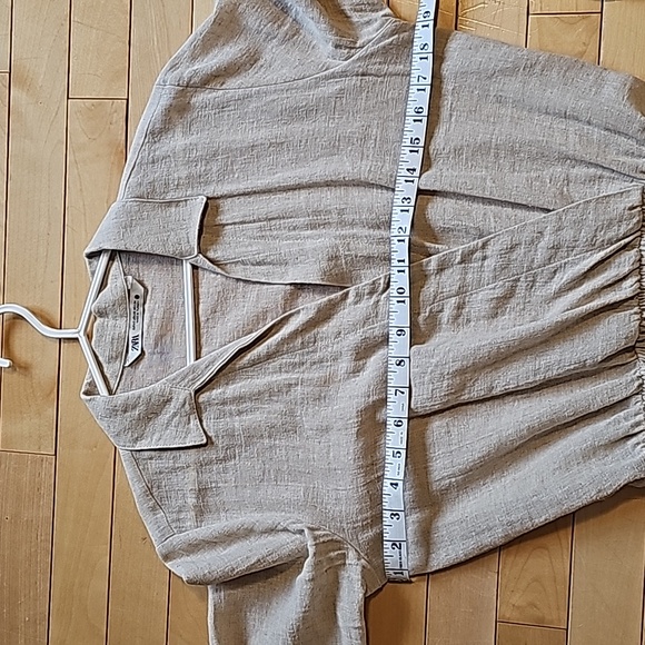 ZARA LINEN BEIGE DRESS - Picture 6 of 6